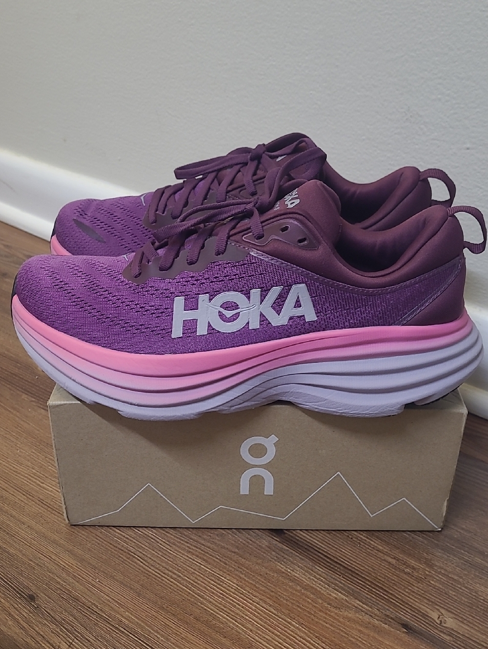 Hoka Women's Purple and Pink Running Sneakers